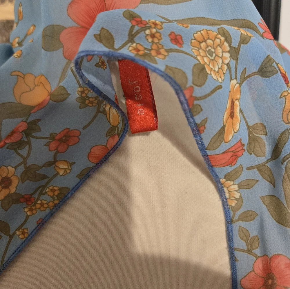 Josie:Floral Blue Robe. 40 - Picture 4 of 4